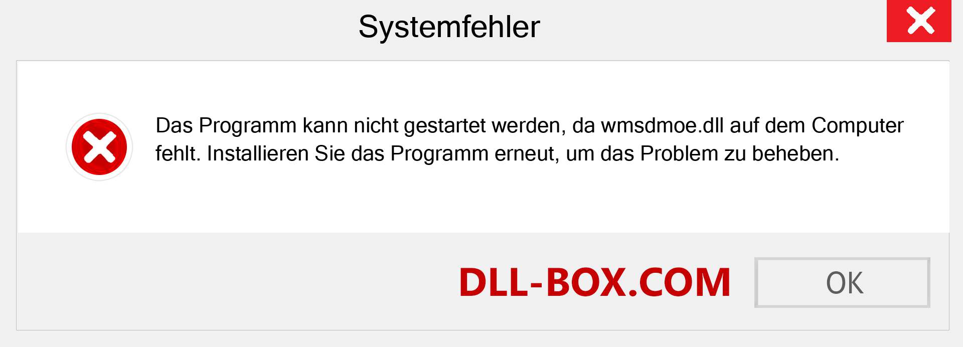 wmsdmoe.dll-Datei fehlt?. Download für Windows 7, 8, 10 - Fix wmsdmoe dll Missing Error unter Windows, Fotos, Bildern