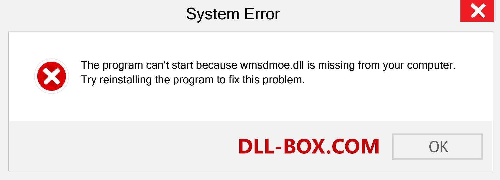  wmsdmoe.dll file is missing?. Download for Windows 7, 8, 10 - Fix  wmsdmoe dll Missing Error on Windows, photos, images